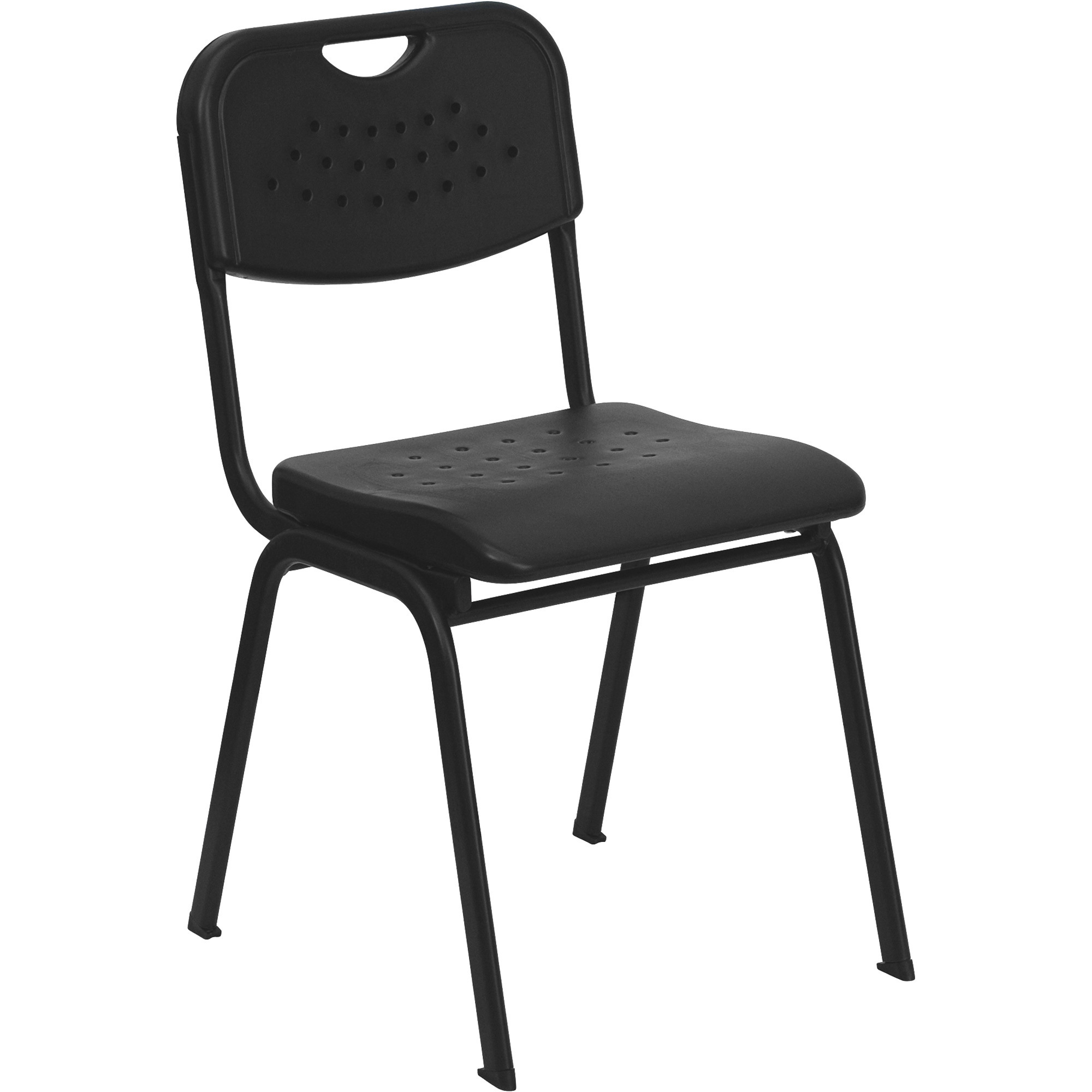 Flash Furniture Multipurpose Student Stacking Chair, Black, 880-Lb. Capacity, 16 1/4in.W x 20 1/2in.D x 29 1/2in.H, Model# RUTGK01BK